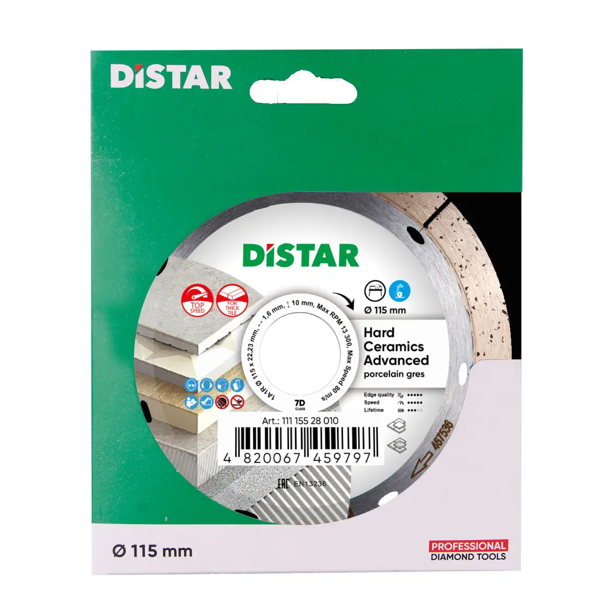 Diamantový kotúč 1A1R 115 Hard ceramics Advanced 1