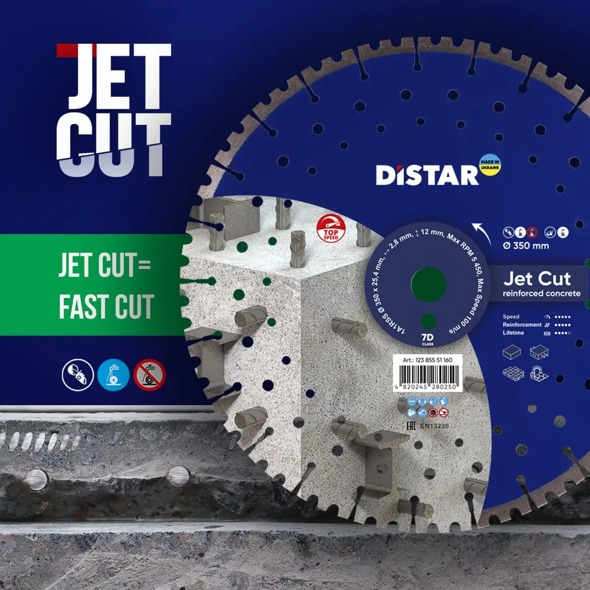Diamond cutting blade 1A1RSS 350x25,4 JetCUT 1
