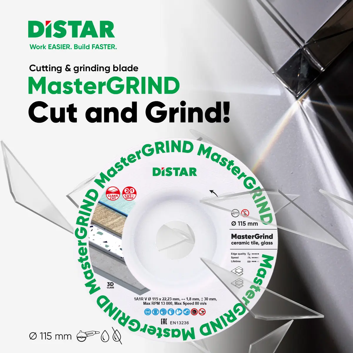 Diamantový rezný a brúsny kotúč 115x1,8/1,5x30x22,23 MasterGRIND 1
