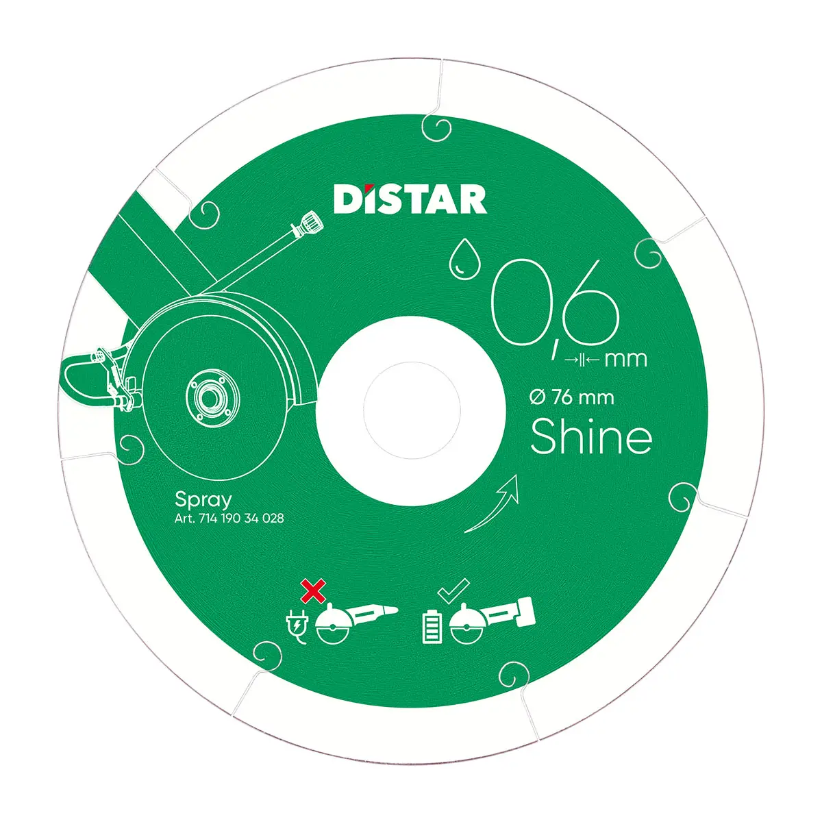 Diamond cutting blade Distar 76x0,6 Shine 1