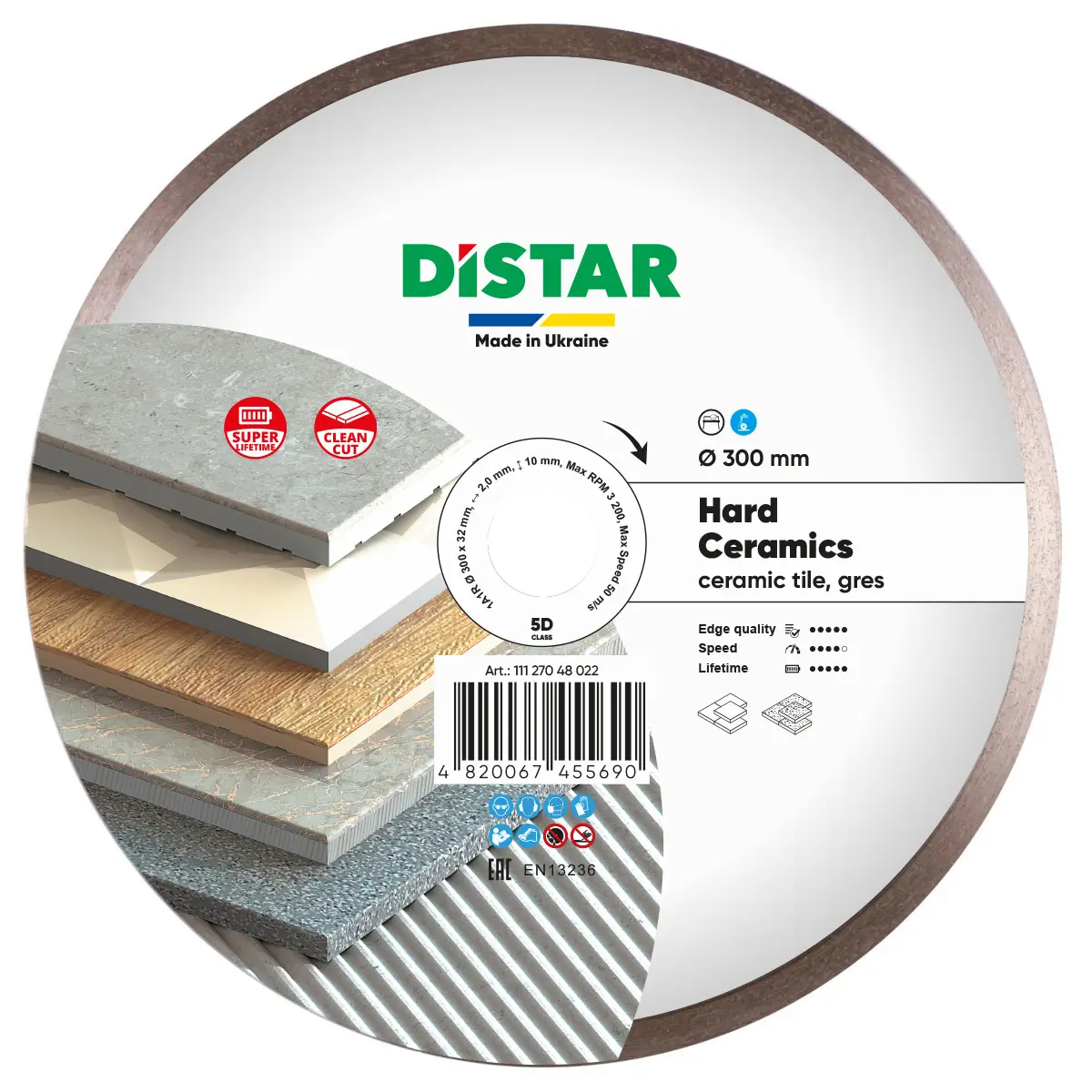 Diamond cutting blade 1A1R 300x32 Hard ceramics 1