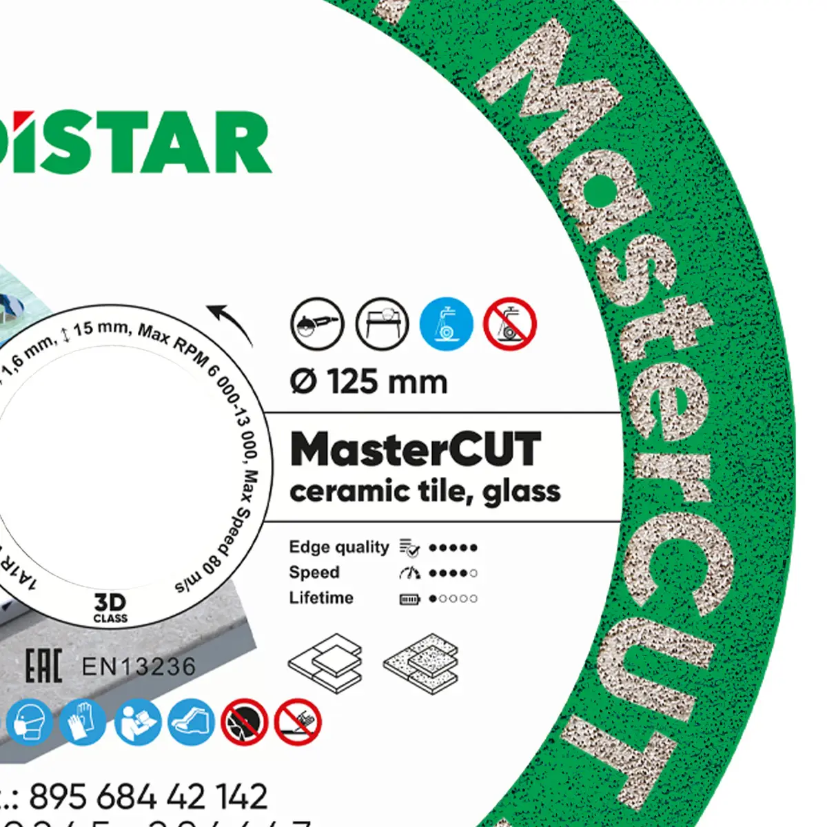 Diamantový kotúč  1A1R V 125x22,23 MasterCUT 1