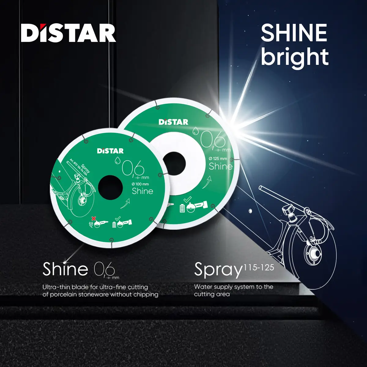 Diamantový kotúč 1A1R 125x0,6x22,23 Shine 1