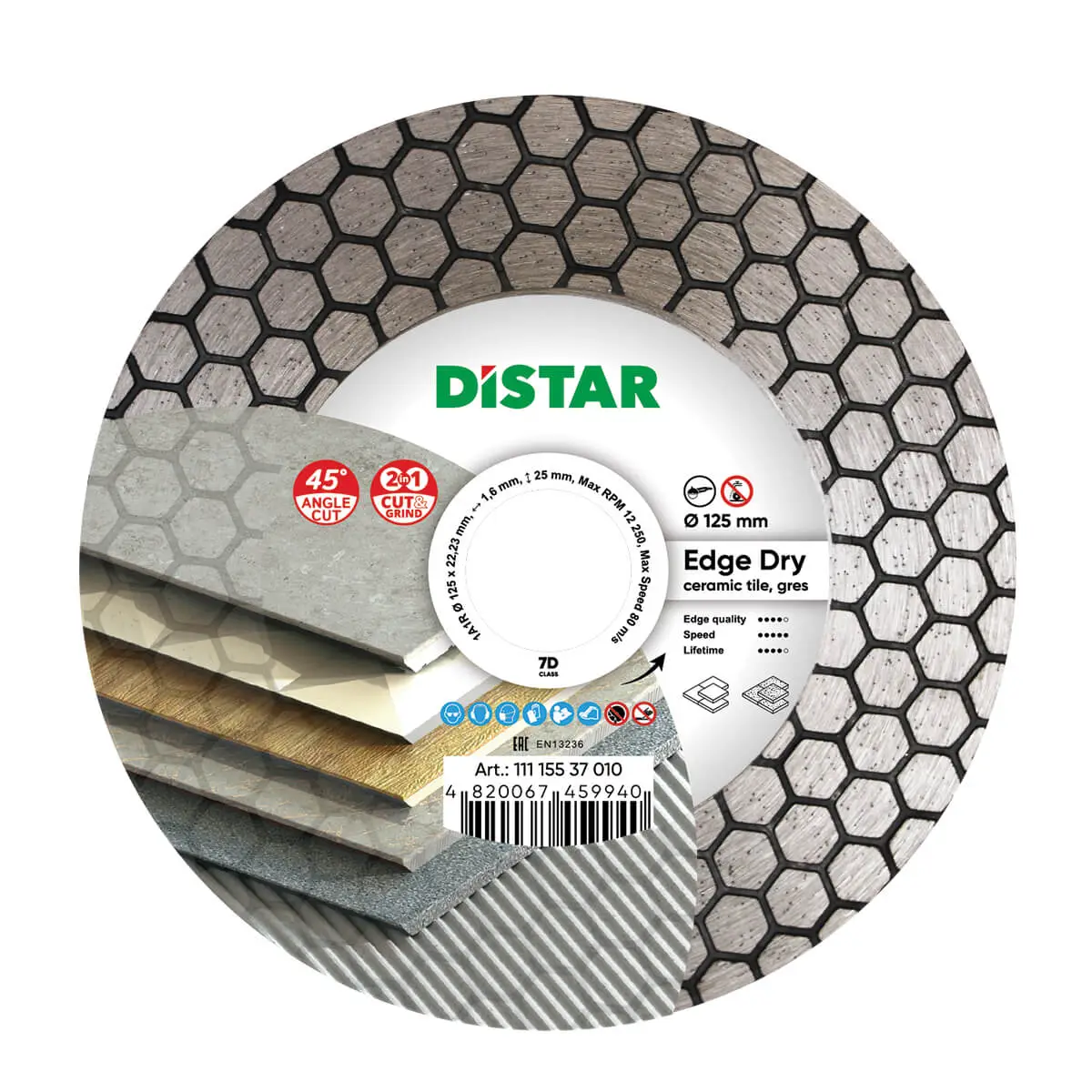 Diamantový kotúč 1A1R 125 Edge Dry 1 Diamantový kotúč 1A1R 125 Edge Dry 1