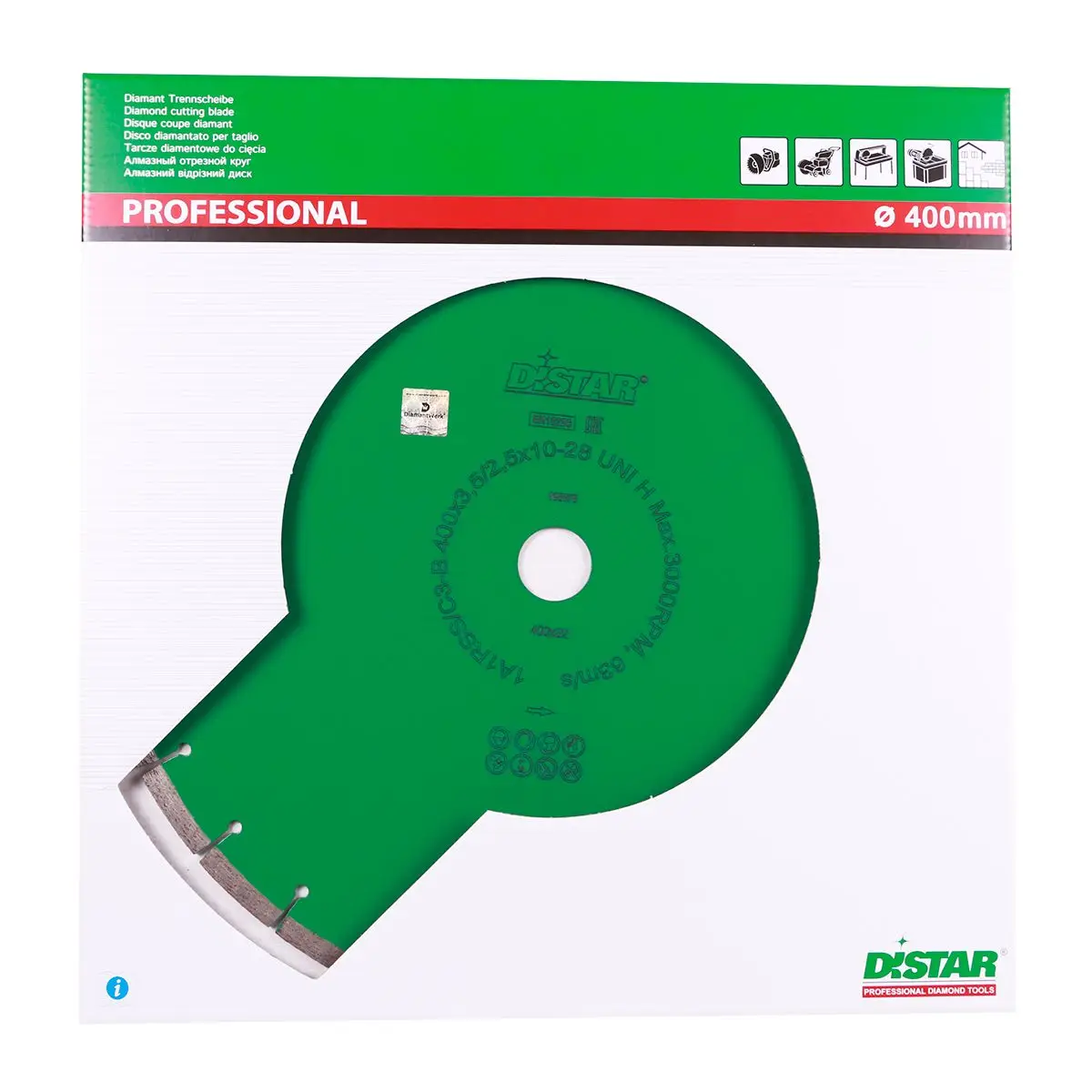Diamond cutting blade 1A1RSS 400x32 UNI H 1