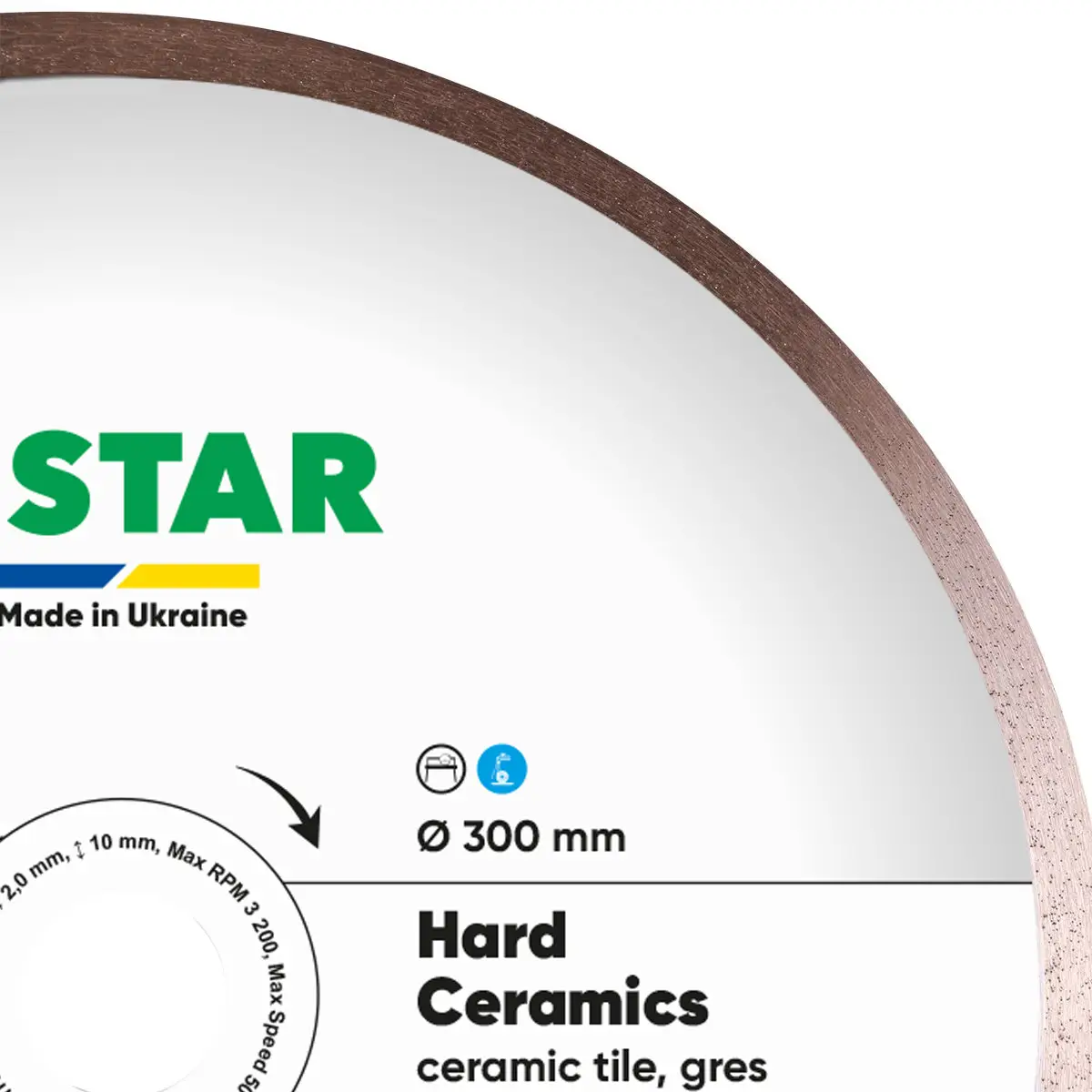Diamond cutting blade 1A1R 300x32 Hard ceramics 1