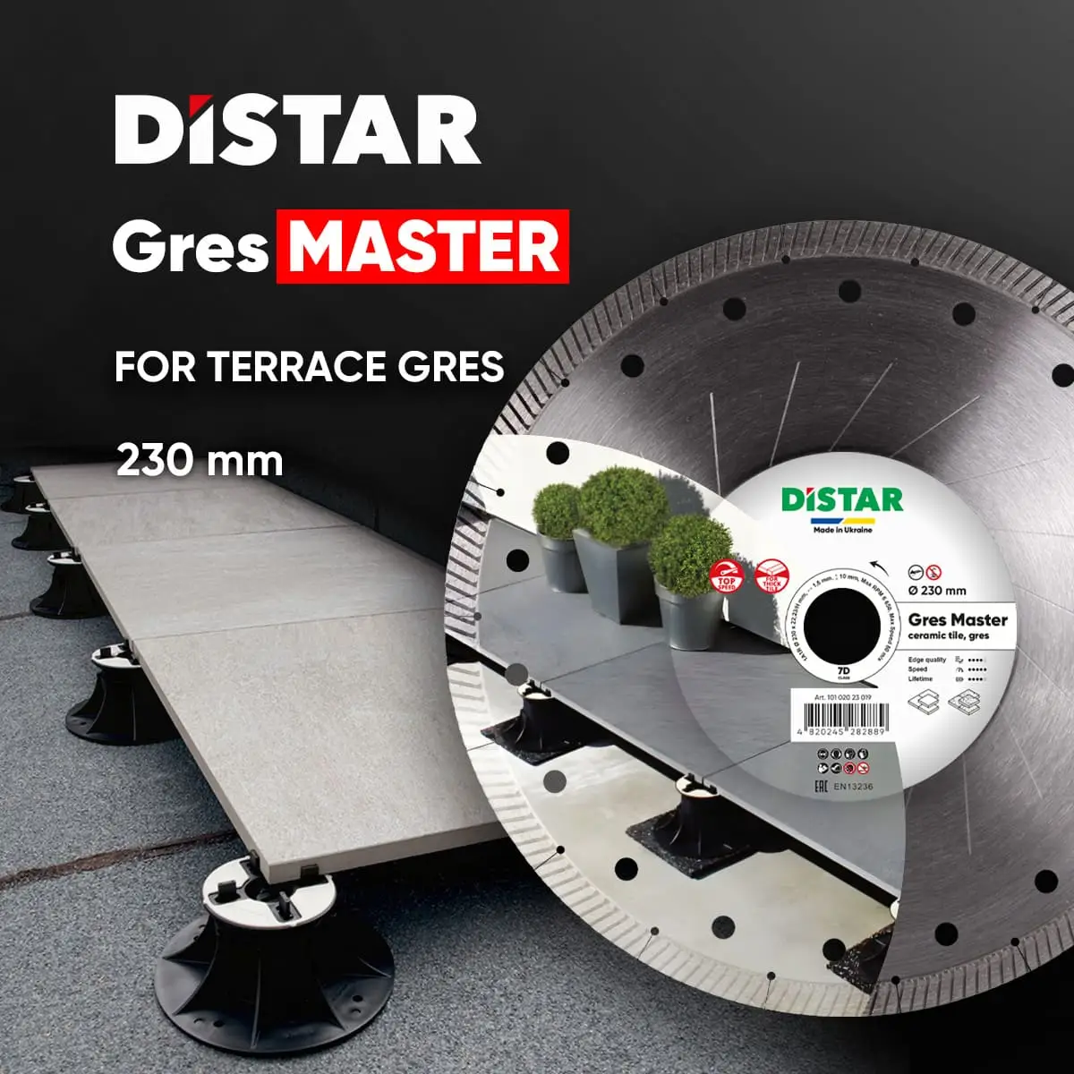 Diamantový kotúč  1A1R 230x22,23/H Gres Master 1
