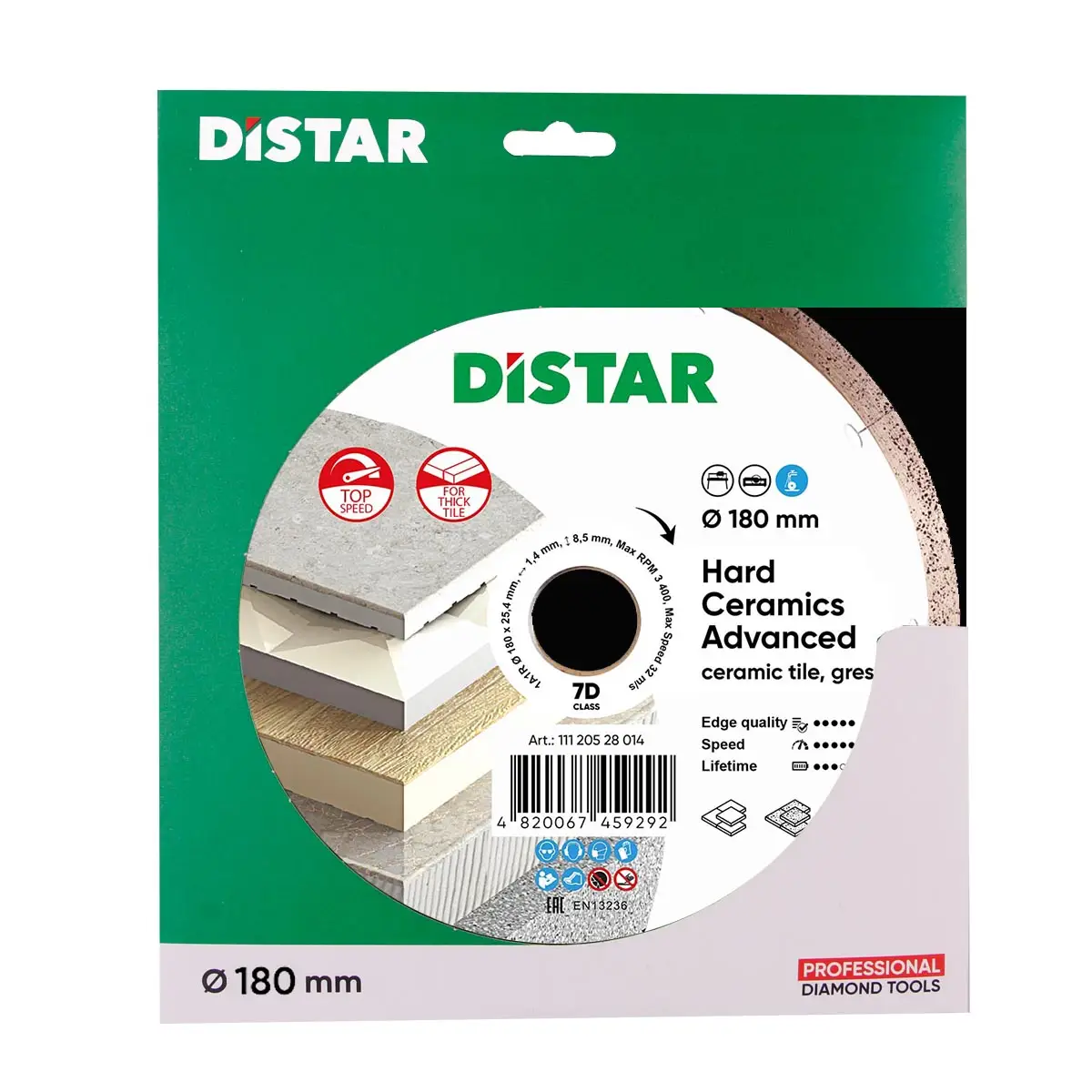 Diamond cutting blade 1A1R 180 Hard ceramics Advanced 1