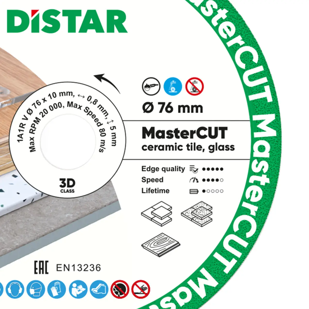 Diamond cutting blade 1A1R V 76x0,8x10 MasterCUT 1