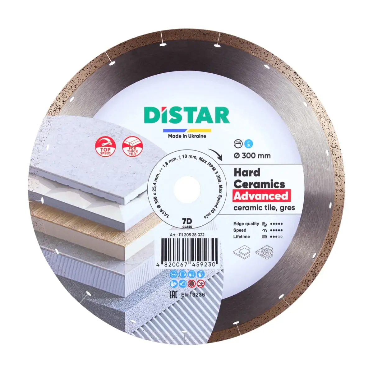 Diamond cutting blade 1A1R 300 Hard ceramics Advanced 1