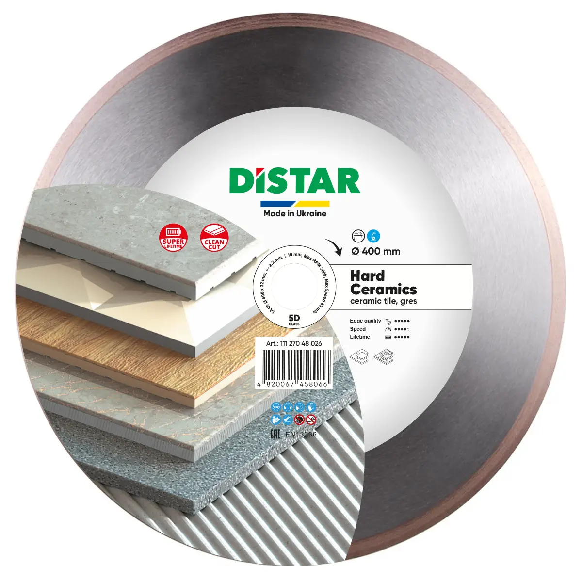 Diamond cutting blade 1A1R 400x32 Hard ceramics 1