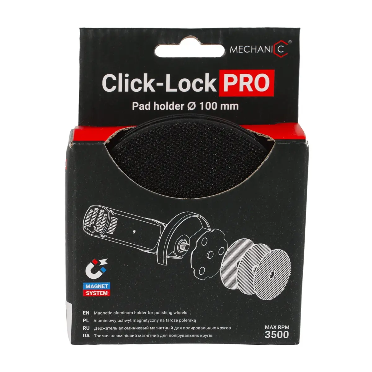 Magnetic pad holder 100*25*14.7*М14 Click-Lock PRO 1 Magnetic pad holder 100*25*14.7*М14 Click-Lock PRO 1