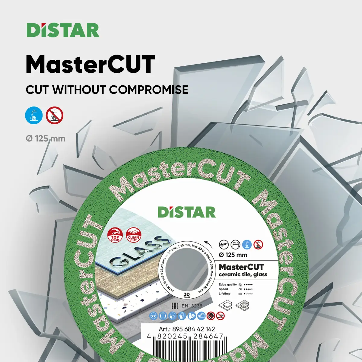 Diamantový kotúč  1A1R V 125x22,23 MasterCUT 1