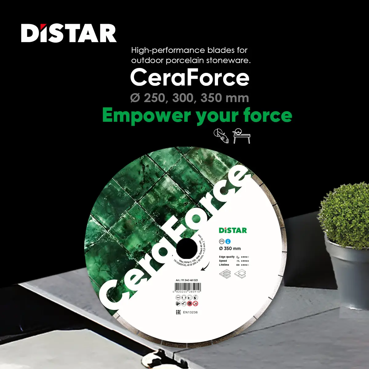 Diamantový kotúč 1A1RSS 350x25,4 CeraForce 1