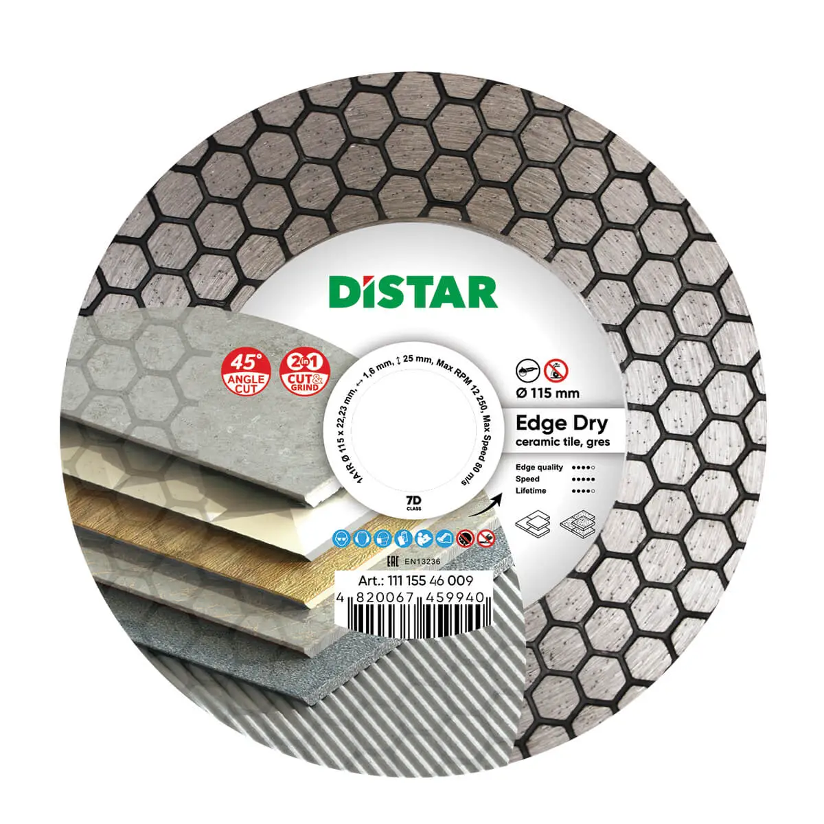 Diamond cutting blade 1A1R 115 Edge Dry 1