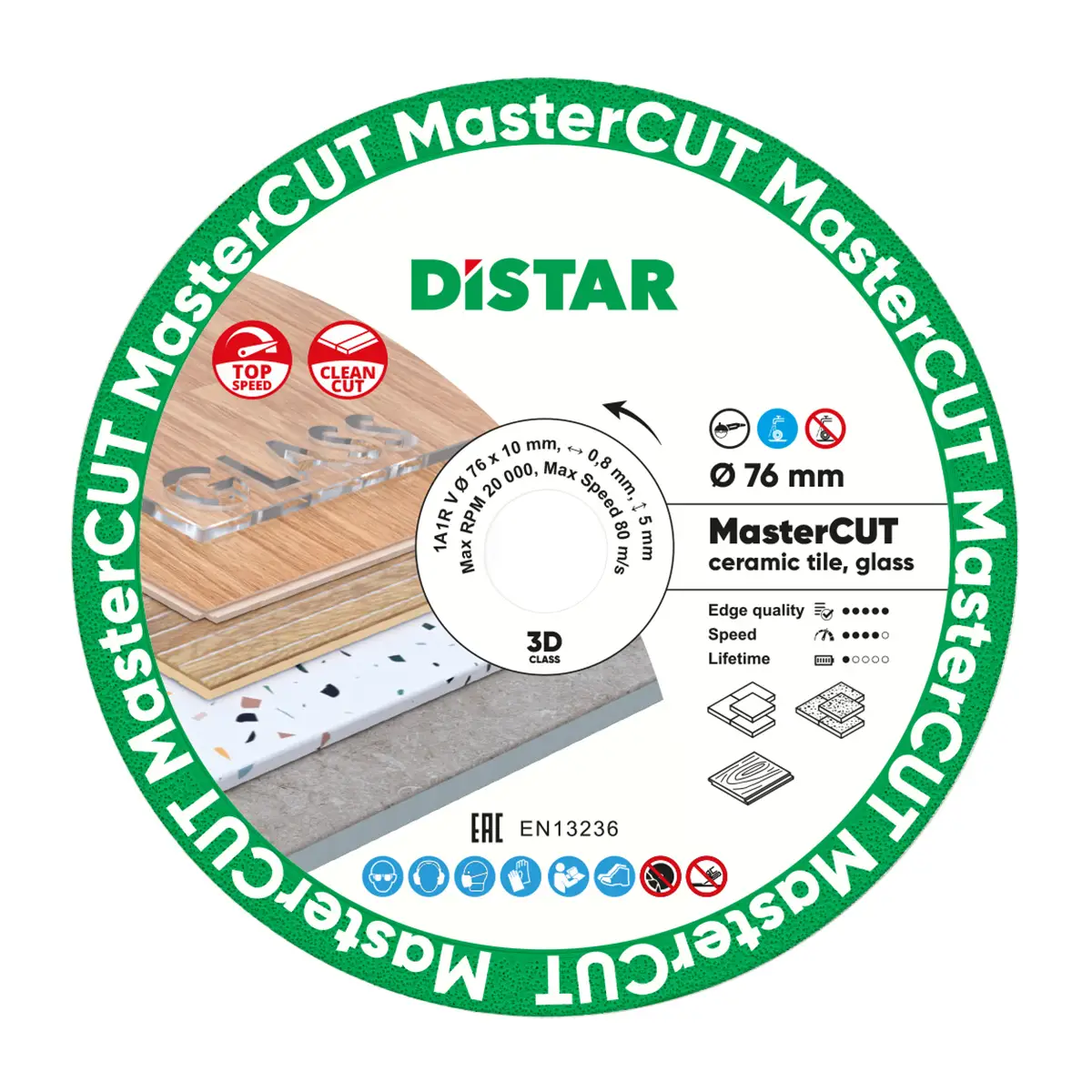Diamond cutting blade 1A1R V 76x0,8x10 MasterCUT 1
