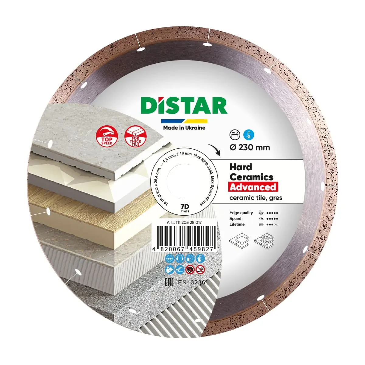 Diamond cutting blade 1A1R 230 Hard ceramics Advanced 1