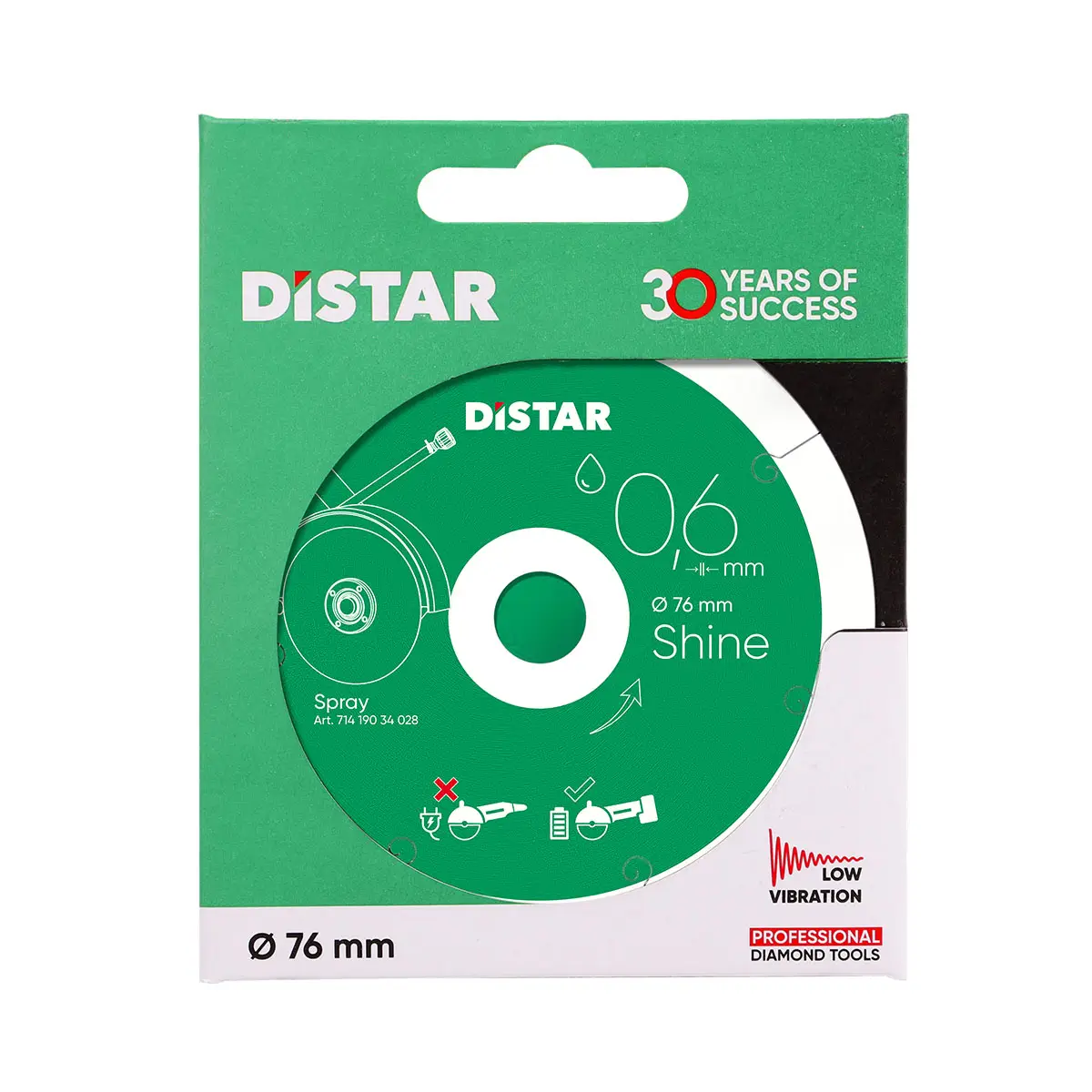 Diamond cutting blade Distar 76x0,6 Shine 1