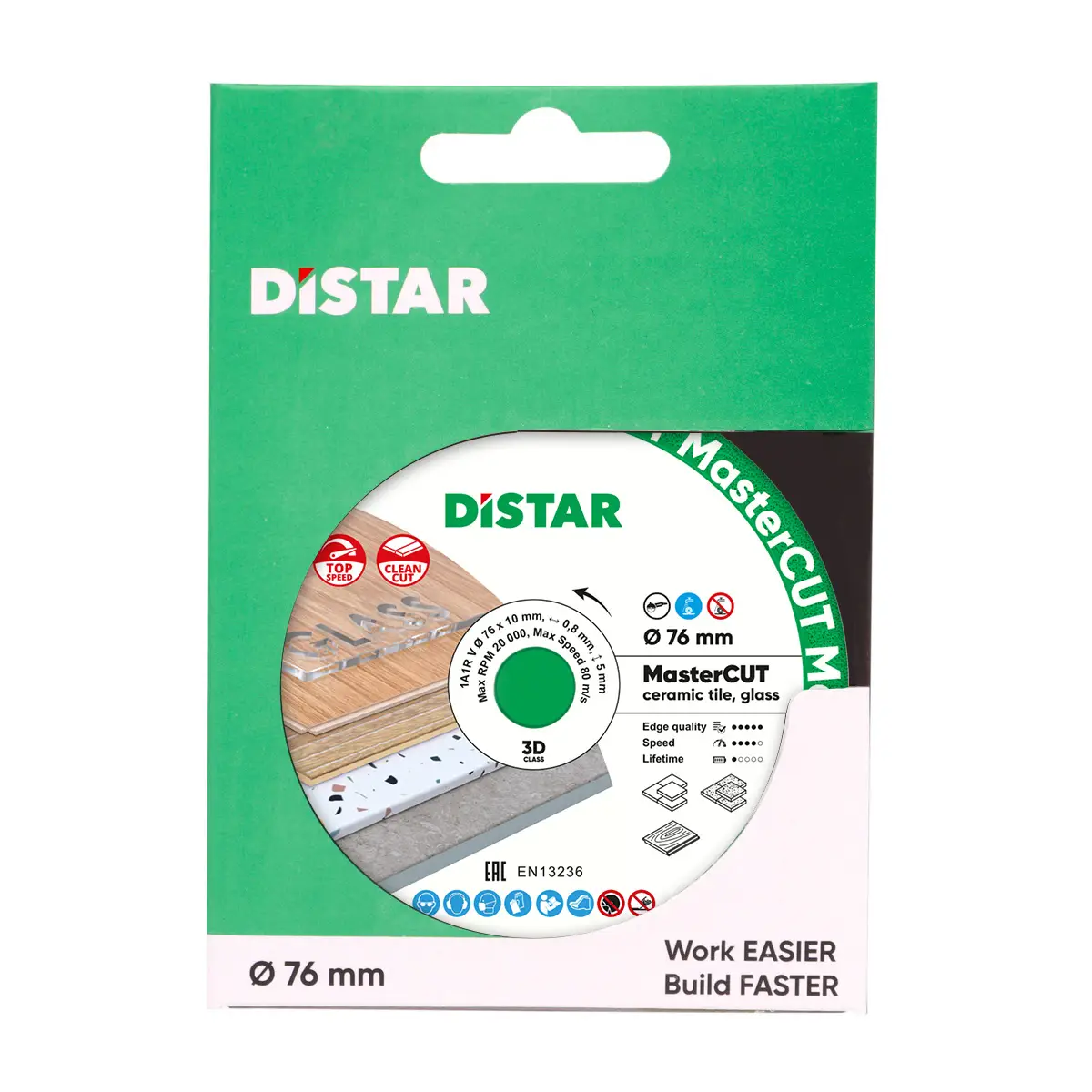 Diamond cutting blade 1A1R V 76x0,8x10 MasterCUT 1