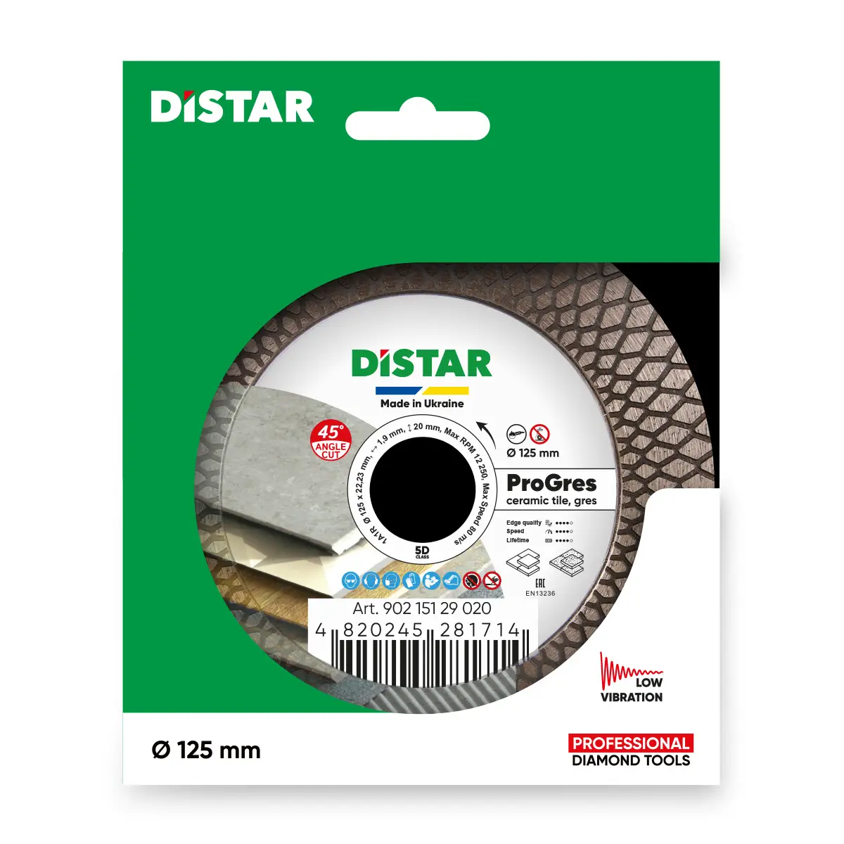 Diamantový kotúč 1A1R 125 PRO Gres 1