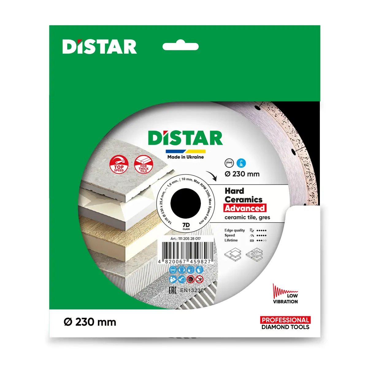 Diamond cutting blade 1A1R 230 Hard ceramics Advanced 1