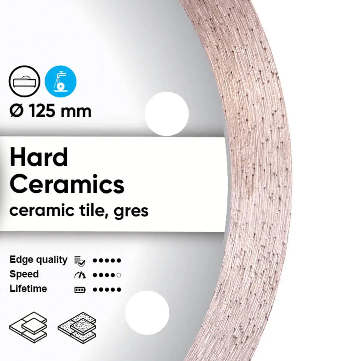 Diamond cutting blade 1A1R 125 Hard ceramics 1