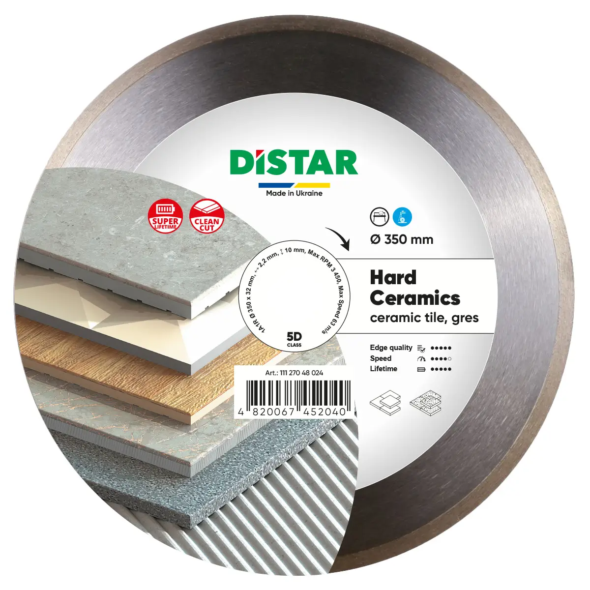 Diamond cutting blade 1A1R 350x32 Hard ceramics 1
