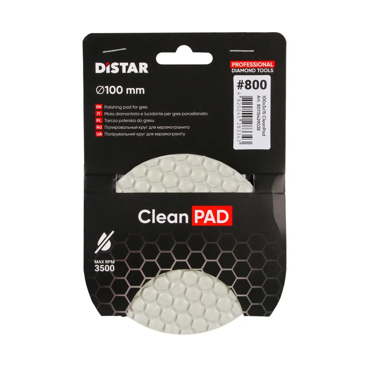 Polishing pad 100x3x15 CleanPad #800 1