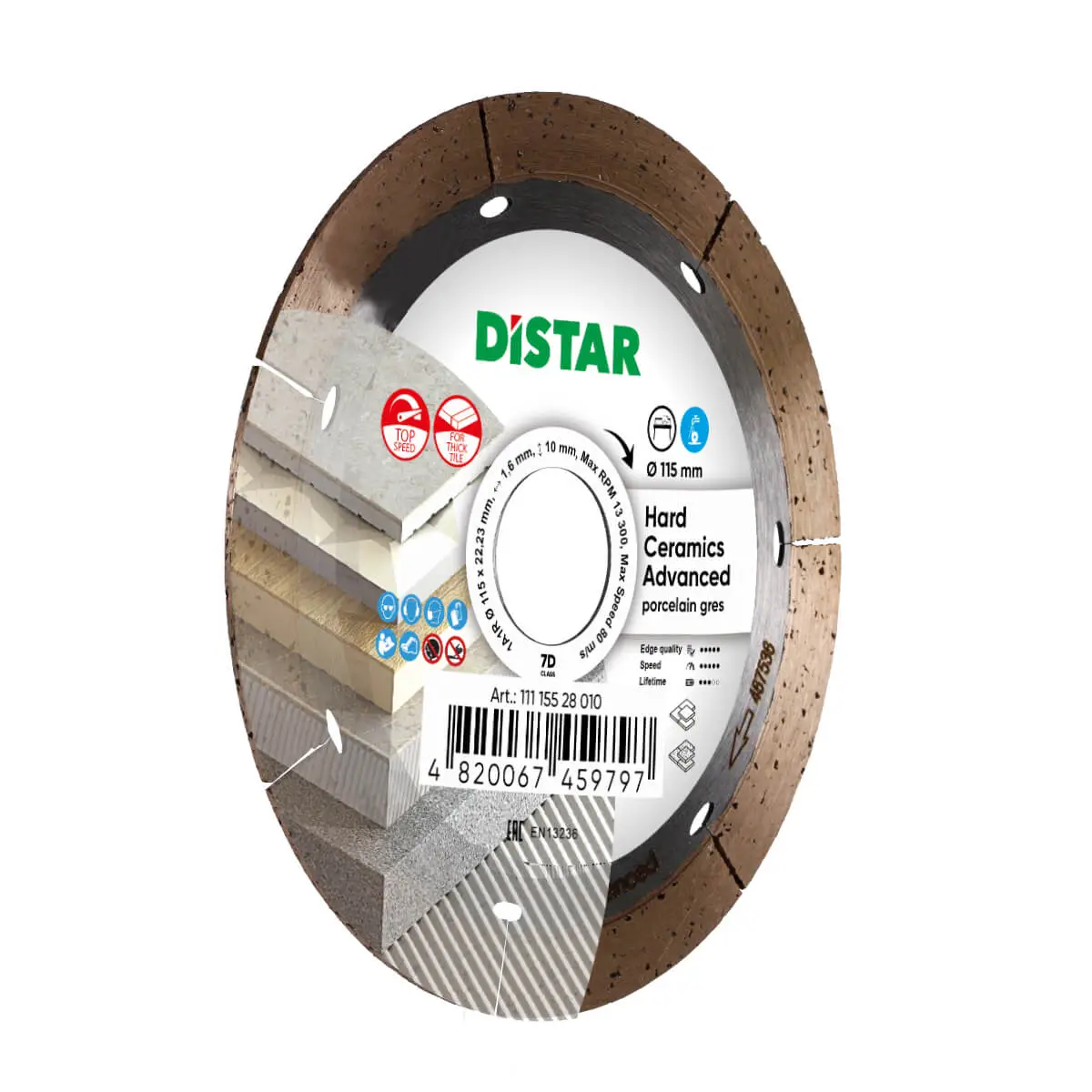 Diamantový kotúč 1A1R 115 Hard ceramics Advanced 1