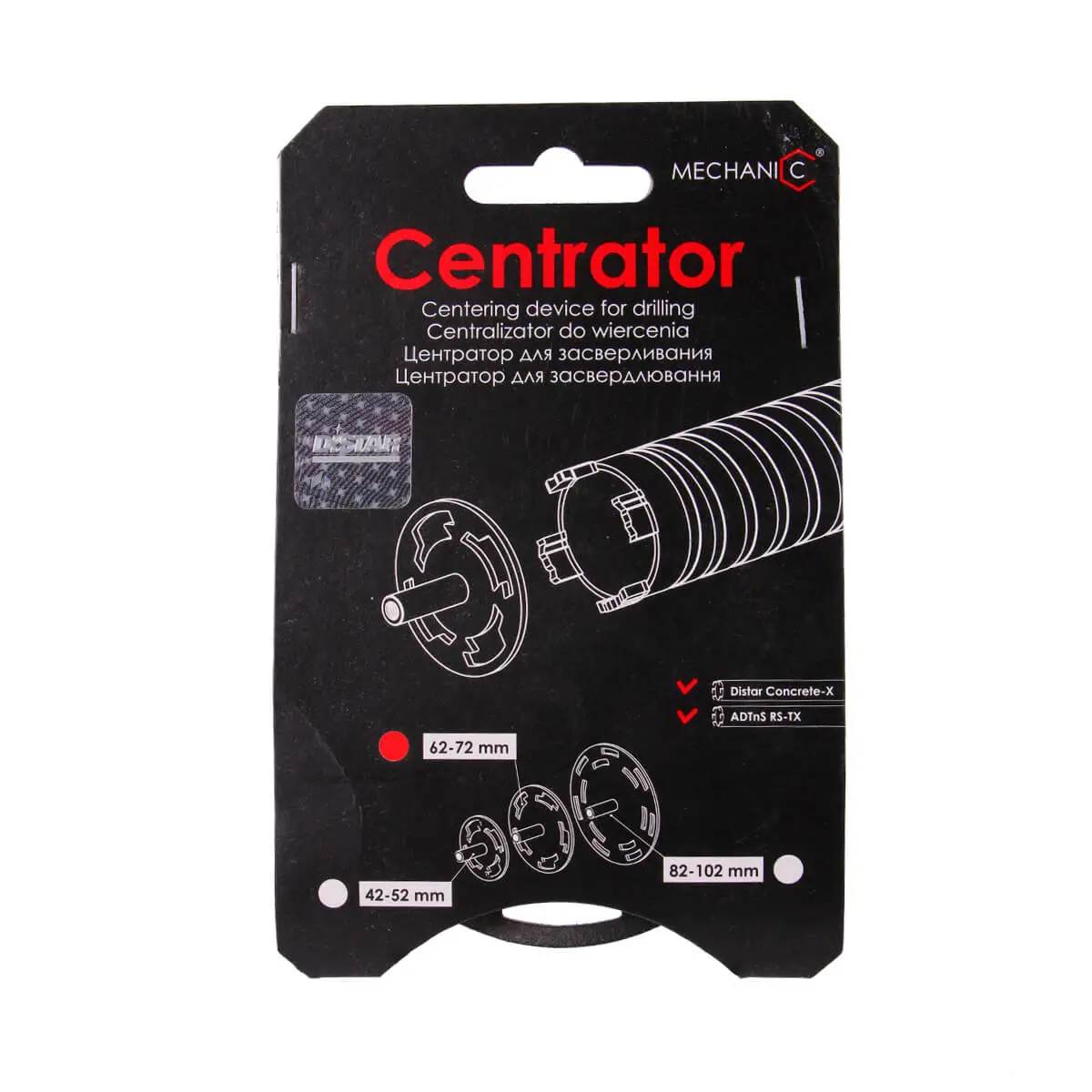 Centrator for predrilling RS/RM-TX 62/72 1