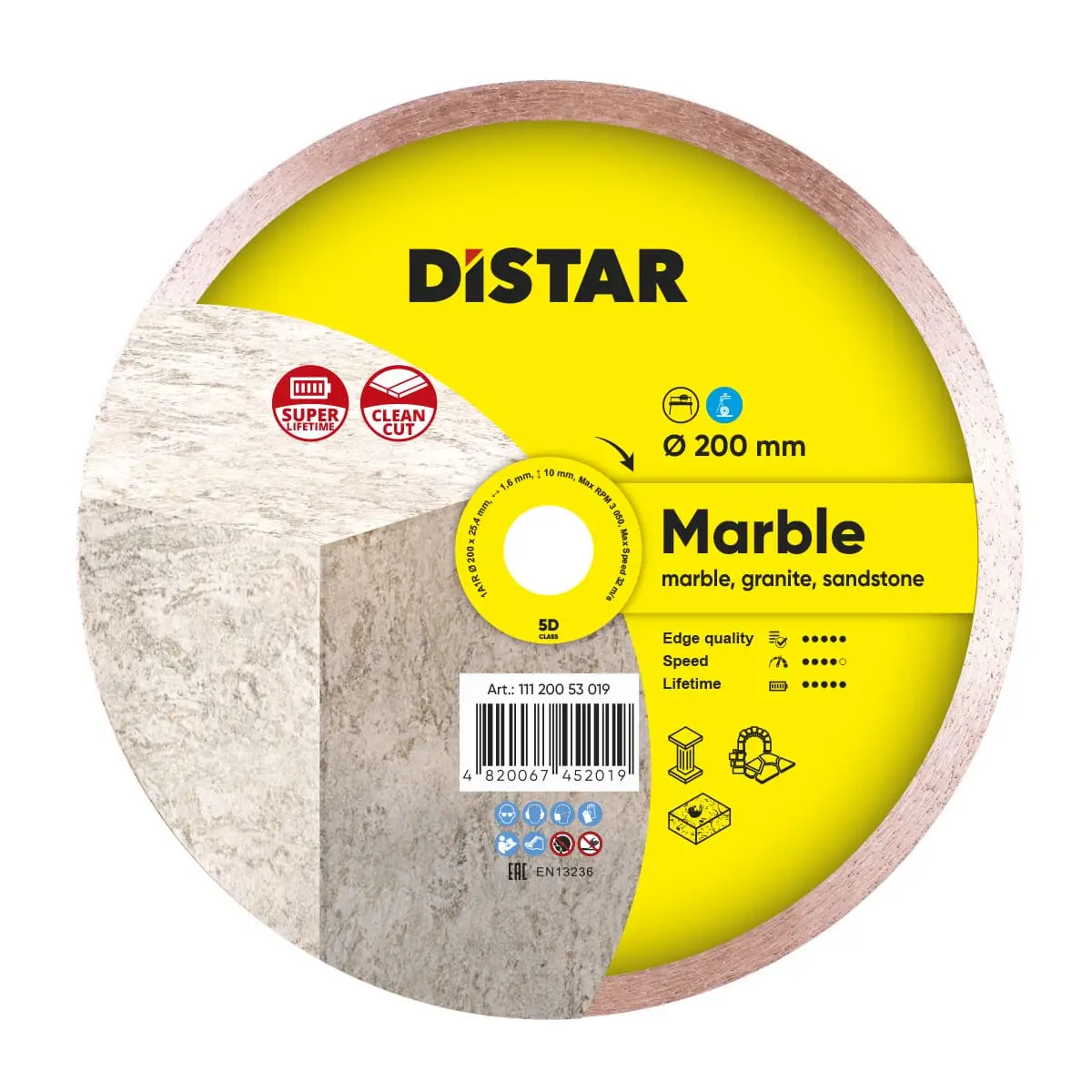 Diamantový kotúč 1A1R 200x1,6x10x25,4 Marble 1