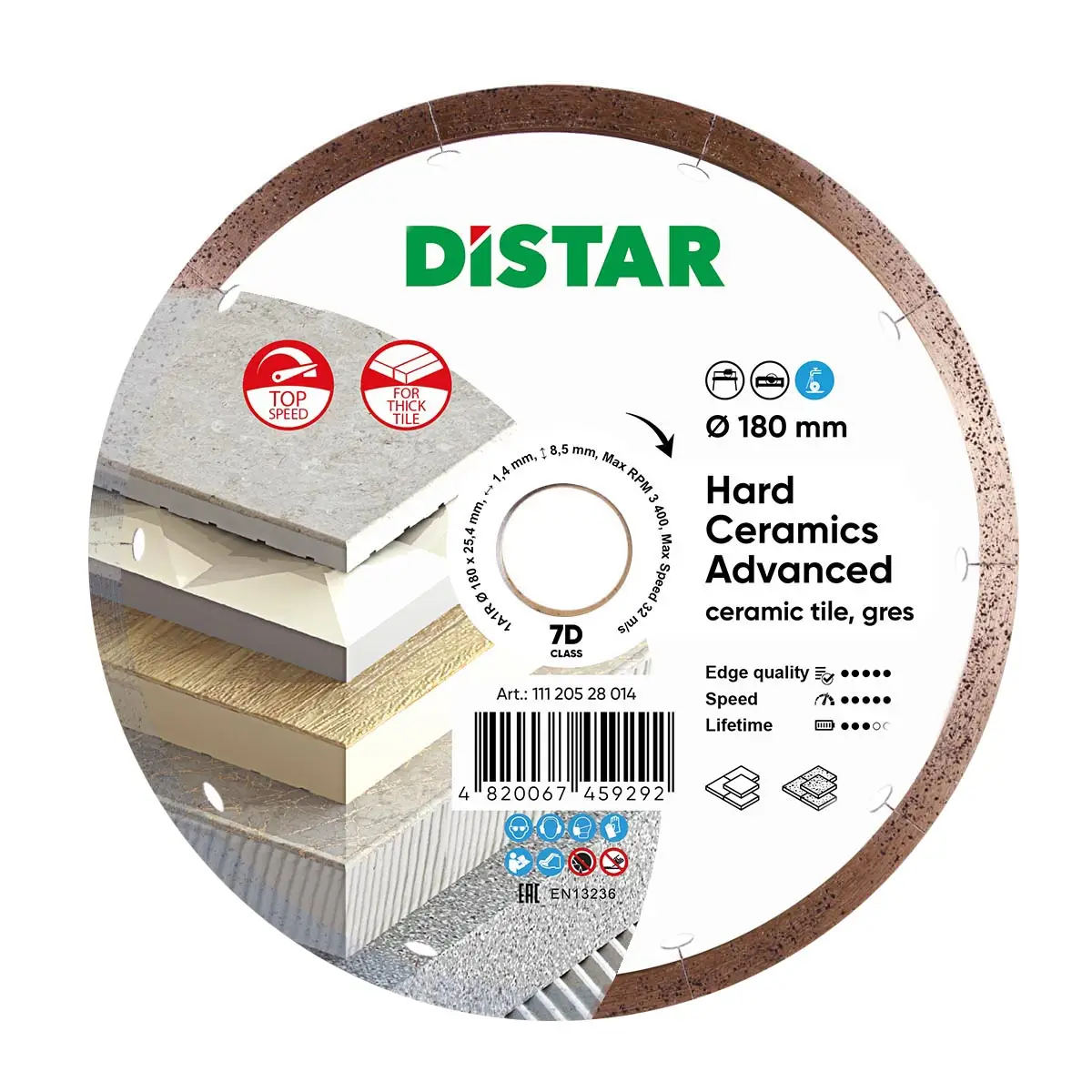 Diamond cutting blade 1A1R 180 Hard ceramics Advanced 1